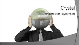  Presentation with tree - PPT theme featuring small tree in a hand background and a  colored foreground