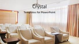  Presentation with projector - Theme with small video conference room background and a light gray colored foreground