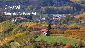 Presentation with vineyards - Audience pleasing PPT layouts consisting of small village among autumnal vineyards on the hills of langhe in piedmont northern italy view from above backdrop and a ocean colored foreground