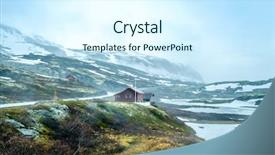  Presentation with nature village - Colorful slide deck enhanced with small village in inclement weather backdrop and a cool aqua colored foreground