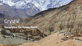  Presentation with village india - Slide deck having small-village-in-the-mountain background and a violet colored foreground