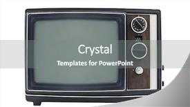  Presentation with technology old vintage television - Amazing PPT layouts having small vintage portable television isolated backdrop and a gray colored foreground