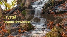 Presentation with water river - Amazing theme having small-water-falls-at-middle backdrop and a tawny brown colored foreground
