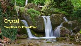  Presentation with deep - Theme with small-waterfall-in-deep-forest background and a tawny brown colored foreground