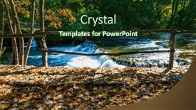  Presentation with forests - Theme having small-waterfalls-on-the-korana background and a  colored foreground