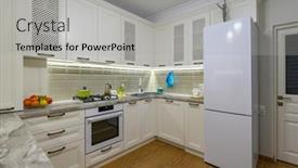  Presentation with kitchen furniture - Presentation theme having small-white-cozy-and-comfy background and a light gray colored foreground