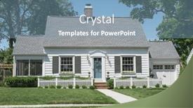  Presentation with white house - PPT layouts enhanced with small-white-house-with-enclosed background and a light blue colored foreground