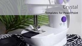  Presentation with sewing machine - Slide deck featuring small-white-sewing-machine background and a light gray colored foreground