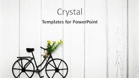 Presentation with bicycle - Presentation theme with small-wire-bicycle-with-flowers background and a white colored foreground