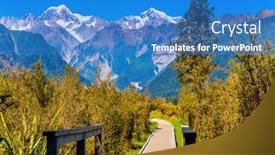  Presentation with journey - Colorful PPT layouts enhanced with small-wooden-bridge-mount-cook backdrop and a teal colored foreground