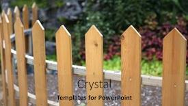  Presentation with green - PPT theme enhanced with small-wooden-fence-near-green background and a coral colored foreground