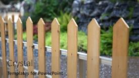  Presentation with lilac bush wood - PPT theme with small-wooden-fence-near-green background and a  colored foreground