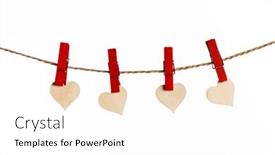  Presentation with hearts - Audience pleasing slide deck consisting of small-wooden-hearts-with-red backdrop and a white colored foreground