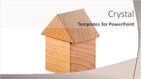  Presentation with white house - PPT theme with small-wooden-house-isolated background and a white colored foreground