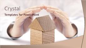  Presentation with house - Cool new slides with small-wooden-house-protected backdrop and a lemonade colored foreground