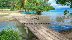  Presentation with wooden - Theme having small-wooden-platform-crosses background and a coral colored foreground