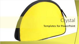  Presentation with bag - PPT theme having small-yellow-travelling-toiletries-bag background and a yellow colored foreground