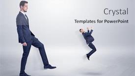  Presentation with workplace - Presentation enhanced with small-young-man-fired background and a white colored foreground