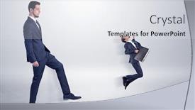  Presentation with workplace - Cool new presentation theme with small-young-man-fired backdrop and a sky blue colored foreground