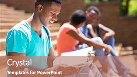  Presentation with american university - PPT theme enhanced with smart african american university student background and a  colored foreground