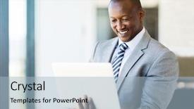  Presentation with smart - PPT layouts having smart african business man using background and a light blue colored foreground