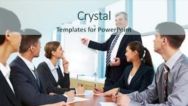  Presentation with managers - PPT layouts consisting of smart and confident boss pointing background and a sky blue colored foreground