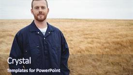  Presentation with field - Cool new presentation with smart arriculture - portrait of farmer standing backdrop and a wine colored foreground