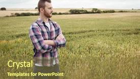  Presentation with farmer markets - Presentation theme having smart arriculture - portrait of farmer standing background and a tawny brown colored foreground