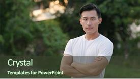  Presentation with look - Slide deck enhanced with smart arriculture - serious man arm cross background and a tawny brown colored foreground