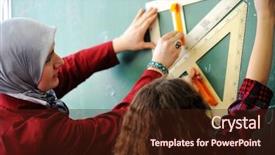  Presentation with arabic children - Amazing slides having smart board - cute lovely arabic school children backdrop and a wine colored foreground