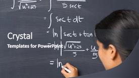  Presentation with mathematics - Cool new presentation theme with smart board - female student working on mathematics backdrop and a  colored foreground