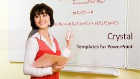  Presentation with teacher - Theme enhanced with smart board - image of attractive teacher writing background and a lemonade colored foreground