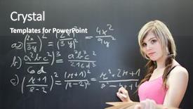  Presentation with student writing - Theme with smart board - pretty young college student writing background and a gray colored foreground