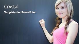  Presentation with student writing - PPT layouts with smart board - pretty young college student writing background and a ocean colored foreground