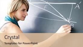  Presentation with student writing teacher - Beautiful slides featuring smart board - pretty young college student young backdrop and a lemonade colored foreground