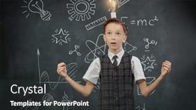  Presentation with black school children - Presentation theme consisting of smart-boy-in-school-clothes background and a dark gray colored foreground