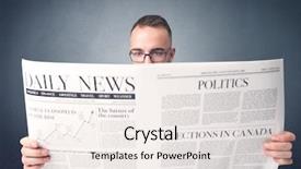  Presentation with smart - PPT layouts consisting of smart businessman reading daily newspaper background and a white colored foreground