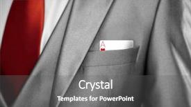  Presentation with smart card - Colorful presentation theme enhanced with smart card - man in tuxedo jacket backdrop and a gray colored foreground