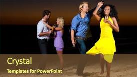  Presentation with salsa dance - PPT layouts consisting of smart casual clothes and dance background and a tawny brown colored foreground