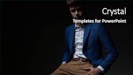  Presentation with dark blue - Cool new PPT theme with smart casual man in blue backdrop and a  colored foreground