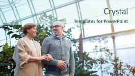  Presentation with botanical garden - Amazing presentation theme having smart casual taking walk along backdrop and a cool aqua colored foreground