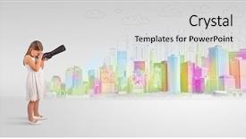  Presentation with smart city - Cool new theme with smart cities free - cute little girl looking backdrop and a  colored foreground