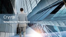  Presentation with smart city - Presentation theme consisting of smart-city-concept-mixed-media background and a teal colored foreground