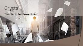  Presentation with smart city - Presentation consisting of smart-city-concept-mixed-media background and a soft green colored foreground