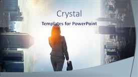  Presentation with smart city - Presentation theme having smart-city-concept-mixed-media background and a sky blue colored foreground