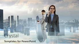  Presentation with smart city - Slide deck featuring smart-city-concept-mixed-media background and a light blue colored foreground