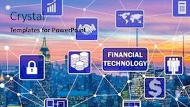  Presentation with smart city technology - Beautiful slide deck featuring smart-city-concept-with-fintech backdrop and a light blue colored foreground