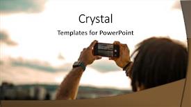  Presentation with smart city - Amazing PPT theme having smart city free - young afro man taking backdrop and a  colored foreground