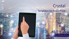  Presentation with smart city - Slide deck with smart city in innovation concept background and a lemonade colored foreground