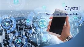  Presentation with smart city - PPT layouts enhanced with smart city in innovation concept background and a  colored foreground